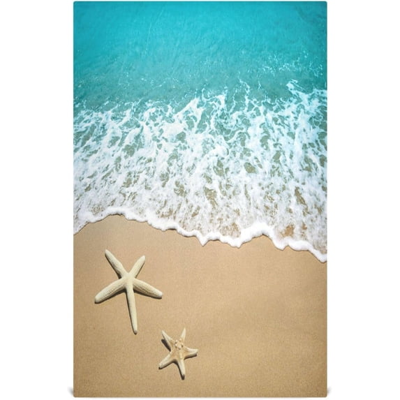 GZHJMY Seaside Beach Kitchen Dish Towels 6 Piece,Absorbent Soft Dishcloths Towels Reusable Hand Towels Quick Drying Cleaning Cloth, Tea Towels,18" x 28" Washcloths Decorative Towels