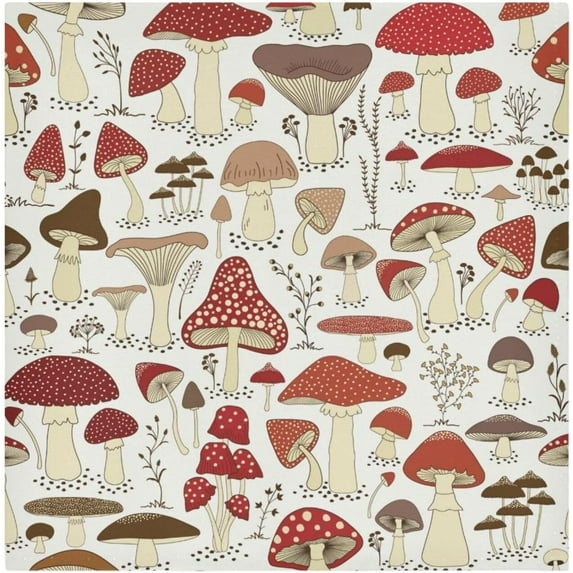 GZHJMY Set of 1 Cartoon Mushrooms Satin Napkin Square 20 Inches Table Napkins Soft Smooth Decorative Napkins for Wedding Banquet Party Decoration
