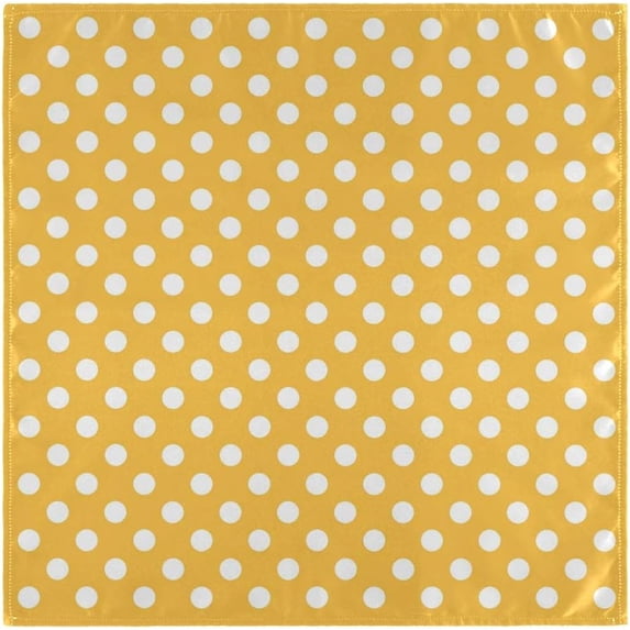 GZHJMY Set of 1 Retro Vintage Orange Polka Dot Cloth Napkins Washable Polyester Dinner Napkins 20"X20" for Dining Table Wedding Party Fall Holidays