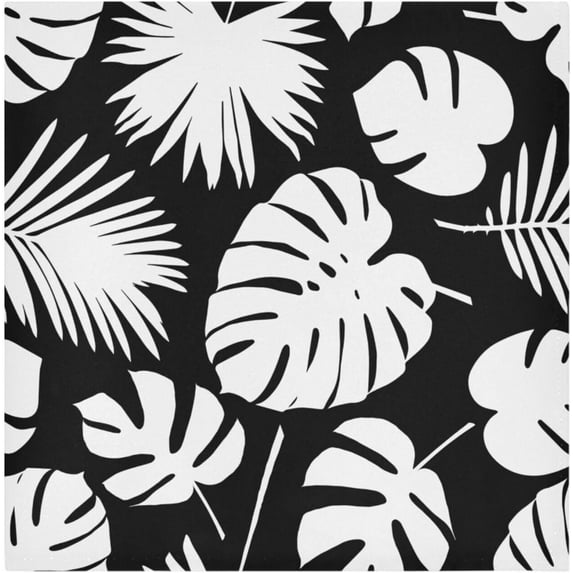 GZHJMY Set of 1 White Palm Leaves Satin Napkin Square 20 Inches Table Napkins Soft Smooth Decorative Napkins for Wedding Banquet Party Decoration