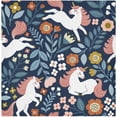 thumbnail image 1 of GZHJMY Set of 4 Cute Unicorns Floral Satin Napkin Square 20 Inches Table Napkins Soft Smooth Decorative Napkins for Wedding Banquet Party Decoration, 1 of 6