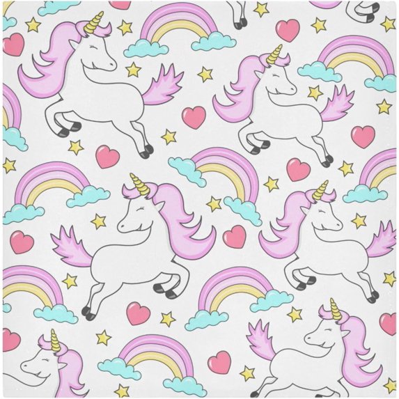 GZHJMY Set of 6 Unicorn Satin Napkin Square 20 Inches Table Napkins Soft Smooth Decorative Napkins for Wedding Banquet Party Decoration