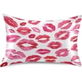 thumbnail image 1 of GZHJMY Sexy Red Lips Satin Pillowcase for Hair and Skin Silk Pillowcase, Standard Size(20x26 inches) - Slip Cooling Satin Pillow Covers with Envelope Closure, 1 of 7