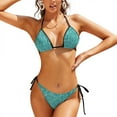 thumbnail image 1 of GZHJMY Sexy Two Piece Bikini Swimsuit, Teal Green Or Turquoise and Aqua Glitter Sparkle Background Bathing Suit Swimwear Set for Women, 1 of 8