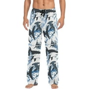 GZHJMY Shark Pajama Pants for Men, Lounge Pants Lightweight Men Pajama Bottoms with Drawstring Pockets, Christmas New Year Birthday Gifts, X-Large
