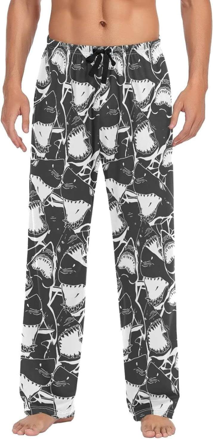 GZHJMY Shark Pajama Pants for Men, Lounge Pants Lightweight Men Pajama
