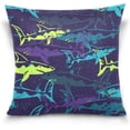 thumbnail image 1 of GZHJMY Shark Pillow Cover 20 x 20 Inch, Soft Decorative Cushion Case Square Throw Pillow Cover for Sofa Living Room Couch Home Decor, 1 of 7