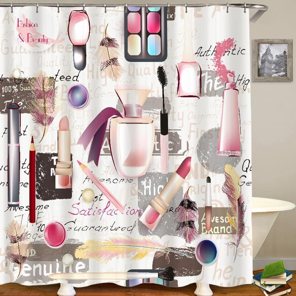 Fashion Women Shower Curtain | 60x72 Inch Polyester Waterproof Bathroom Decor With Hooks - View #7