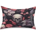 thumbnail image 1 of GZHJMY Skull Flowers Satin Pillowcase for Hair and Skin, Soft and Cozy Cooling Smooth Pillow Cover with Envelop Closure, Queen Size 20x30in Home Decor, 1 of 7