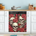 thumbnail image 1 of GZHJMY Skull Rose Dishwasher Magnet Cover Dishwasher Front Door Cover Magnet Sticker, Trimmable Refrigerator Dishwasher Magnetic Decals Kitchen Appliance 20 x 26 Inches Home Decor, 1 of 6