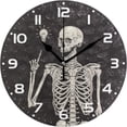 thumbnail image 1 of GZHJMY Skull Wall Clock, 10" Silent Non Ticking Round Clock, Oil Painting Easy to Read Clock for Living Room Bedroom Bathroom Home Decor Holiday Gifts, 1 of 7