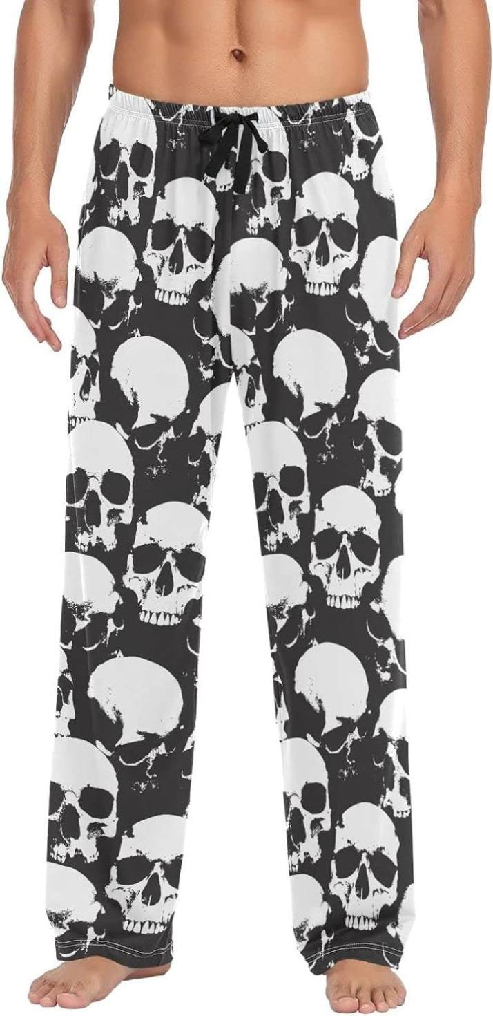 GZHJMY Skulls Pajama Pants, Mens Lounge Pants Super Soft Men Pajama