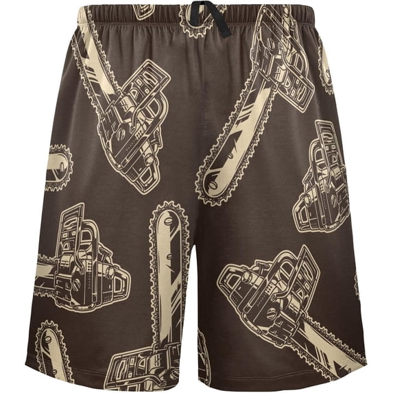 GZHJMY Sleep Short for Men, Pajama Pants with Side Pockets Elastic Waistband Drawstring, Christmas New Year Birthday Gifts, XX-Large - Vintage Chainsaws