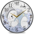 thumbnail image 1 of GZHJMY Sleepping Bear Pattern Wall Clock Silent Non Ticking 9.5 Inch Round Easy to Read for Home Office School Clock, 1 of 7