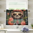 thumbnail image 1 of GZHJMY Sloth Half Window Tier Curtains 36 Inch Blackout Thermal Insulating Kitchen Linen Tier Curtains for Kitchen,Bathroom,Cafe, 1 of 7