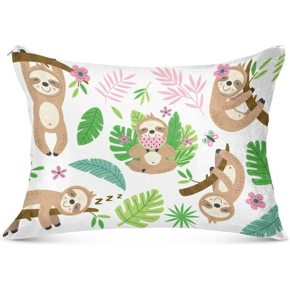 GZHJMY Sloth Queen Pillowcase Super Soft Cozy Plush Pillow Case with Zipper for Sofa Bed Couch, 20 x 30 Inch