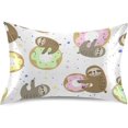 thumbnail image 1 of GZHJMY Sloth Satin Pillowcase, Soft Breathable Silk Pillow Case with Envelope Closure for Hair and Skin, Queen Size 30 x 20 Inch Home Decor, 1 of 7