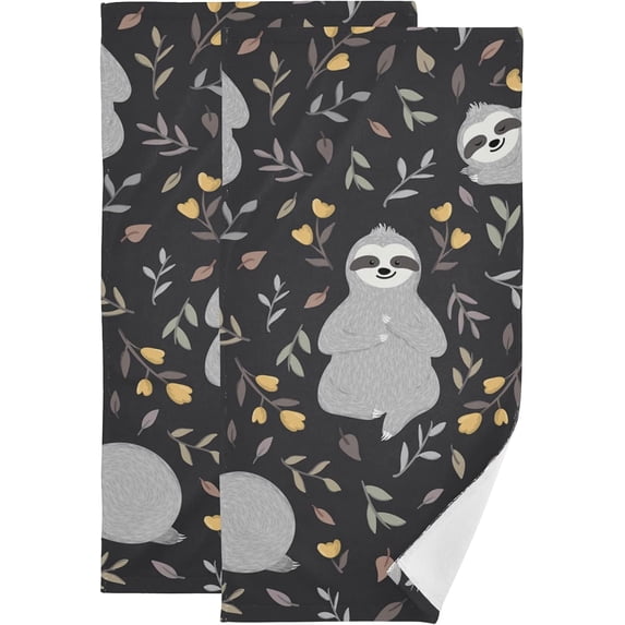 GZHJMY Sloth Soft Hand Towels, 2 Pcs Absorbent Bath Towel Decorative Fingertip Towels for Bathroom Gym Spa Hotel Beach Swimming Pool,14.4"x 28.3"