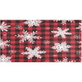 thumbnail image 1 of GZHJMY Snowflake Buffalo Plaid Area Rug, Anti Fatigue Large Floor Mat, Soft Washable Plush Carpet with Non-Slip Rubber Back for Entryway, Bedroom, Sink, Kitchen, Bathroom, 39 x 20 Inch Carpet Runner, 1 of 7