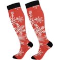thumbnail image 1 of GZHJMY Snowflakes 20-30mmHg Compression Socks for Men & Women, Knee High Stockings for Running, Sport, Hiking & Travel, 1 of 7