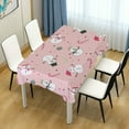 thumbnail image 1 of GZHJMY Snowman Christma in Pink Rectangle Tablecloth for Kitchen Dining Room Party Table Cover Home Decor 60"(W) x 120"(L), 1 of 7