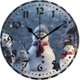 thumbnail image 1 of GZHJMY Snowman Family Wall Clock, PVC Silent Non Ticking 10 Inch Battery Operated Wall Clocks, Easy to Read Clock for Home Kitchen Living Room Bathroom Office Decor, 1 of 6