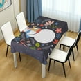 thumbnail image 1 of GZHJMY Snowman with Little Rabbit Christmas Rectangle Tablecloth for Kitchen Dining Room Party Table Cover Home Decor 60"(W) x 90"(L), 1 of 7