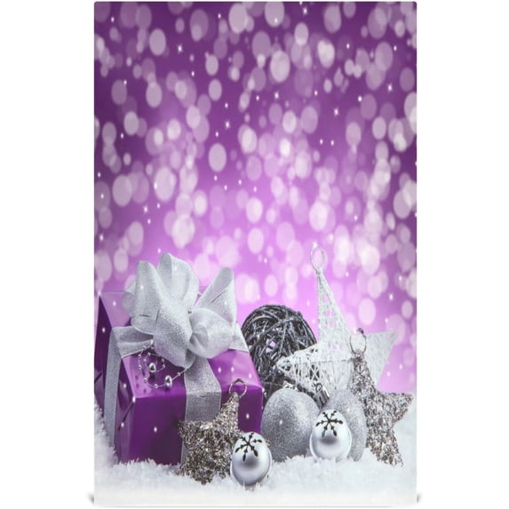 GZHJMY Soft Absorbent Reusable Kitchen Towels, Set of 6|28x18 in, Purple Gift and Silver Ball Dining Kitchen Living Room Tea Towels Dish Towels Decorative Towels