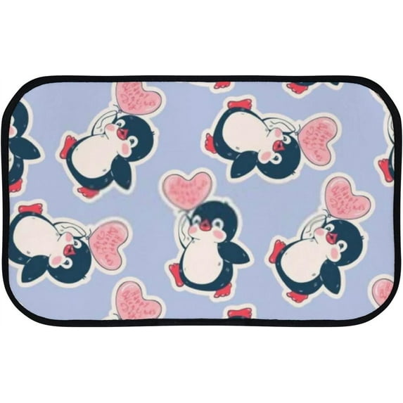 GZHJMY Soft Bath Door Mat Rug Cute Penguins Non Slip Dootmat Entry Mats for Bathroom Living Room Front Door Kitchen Carpet Runner