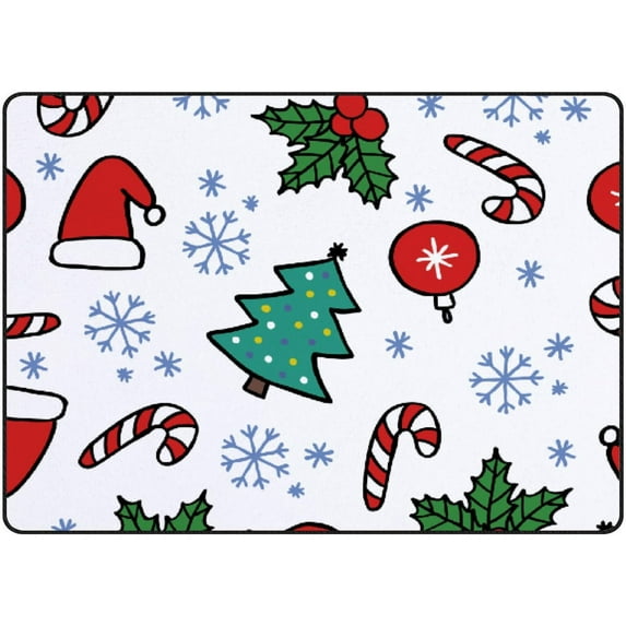 GZHJMY Soft Foam Nursery Area Rugs Christmas Trees Snowflake Doodle Pattern Non Slip Play Mats for Kids Boys Girls Playing Room Living Room60x39 inch Carpet Runner