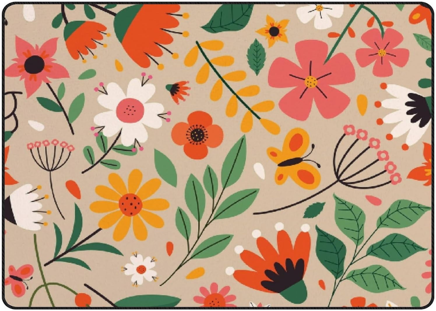 GZHJMY Soft Foam Nursery Area Rugs Colorful Flowers Non Slip Play Mats ...