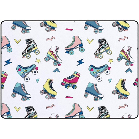GZHJMY Soft Foam Nursery Area Rugs Cute Retro Roller Skates Non Slip Play Mats for Kids Boys Girls Playing Room Living Room63x48 inch Carpet Runner