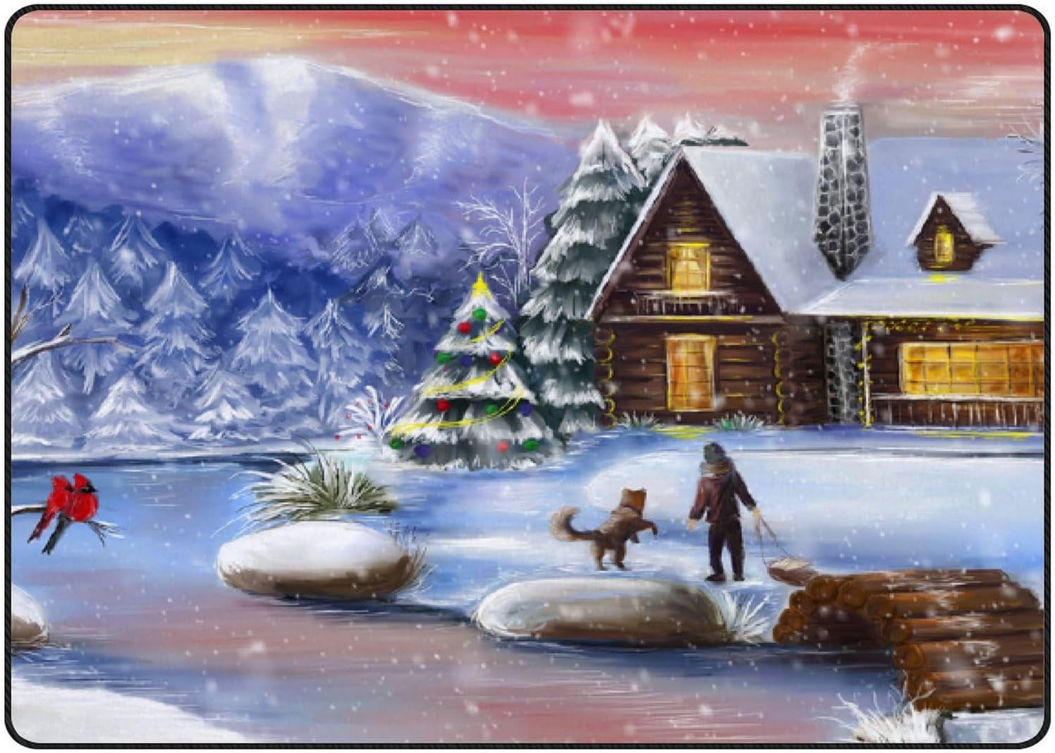 GZHJMY Soft Foam Nursery Area Rugs Winter Evening Non Slip Play Mats ...