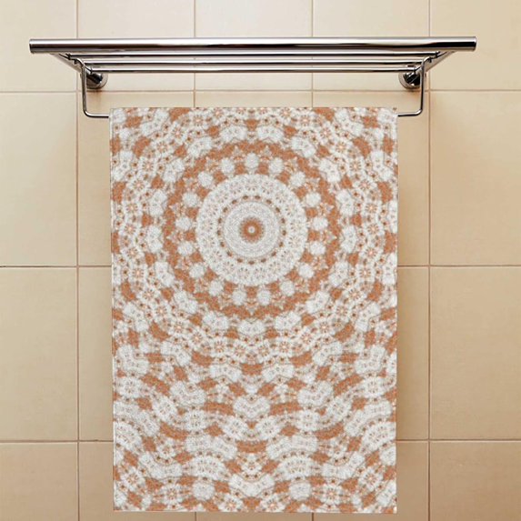 GZHJMY Soft Hand Towels, 2 Pack Towels Brown Kaleidoscopic Effect Absorbent Washcloths Multipurpose for Bathroom Gym Hotel Spa