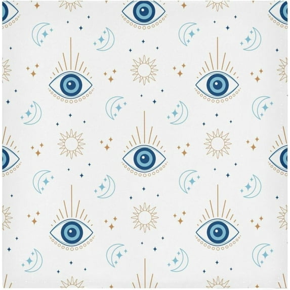 GZHJMY Soft Reusable Satin Table Decorative Napkins,20x20InX6 PCSMagic Evil Eye,Family Dinner Wedding Banquet, Cocktail Party, Kitchen,Birthday Party