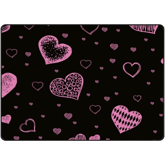 GZHJMY Soft Rug Large Area Rugs, Pink Hearts Valentine's Day Comfortable Indoor Carpet, Baby Play Mat for Living Room Bedroom Nursery Decor Floor Mat 63x48inch Carpet Runner