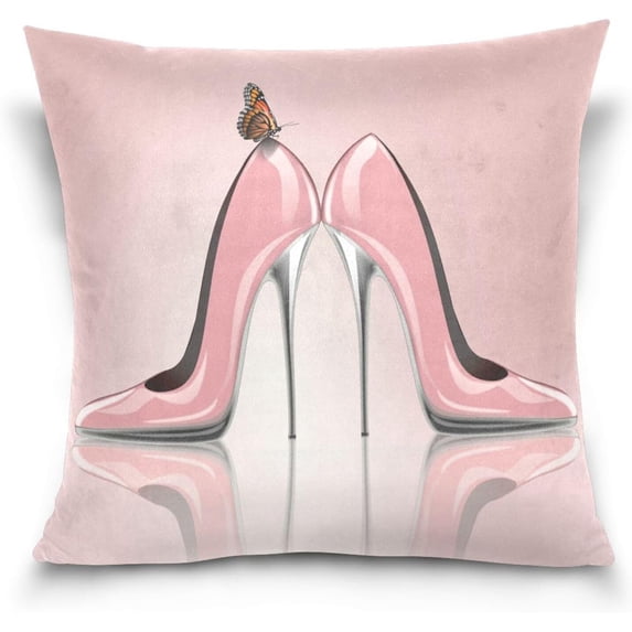 GZHJMY Soft Smooth Skin-Friendly Throw Pillow Cover Without Pillow Case18 x18 Shrink-Resistant Breathable Hidden Zipper Opening, Sofa Bed Office Farmhouse Room Easy to Disassemble|Elegant Pink High