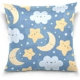 thumbnail image 1 of GZHJMY Soft Smooth Skin-Friendly Throw Pillow Cover Without Pillow Case20 x20 Shrink-Resistant Breathable Hidden Zipper Opening, Sofa Bed Office Farmhouse Room Easy to Disassemble|Cute Moon Stars, 1 of 7