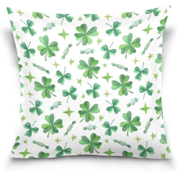 GZHJMY Soft Smooth Skin-Friendly Throw Pillow Cover without Pillow Case16"x16"Shrink-Resistant Breathable Hidden Zipper Opening, Sofa Bed Office Farmhouse Room Easy to Disassemble|Beautiful Shamrock