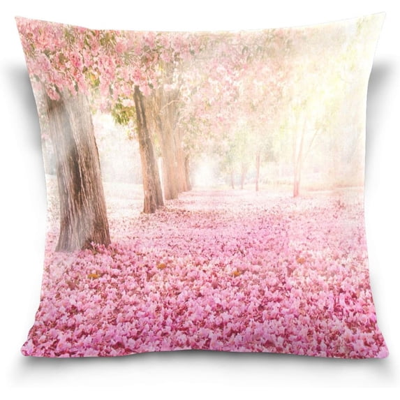 GZHJMY Soft Smooth Skin-Friendly Throw Pillow Cover without Pillow Case20"x20"Shrink-Resistant Breathable Hidden Zipper Opening, Sofa Bed Office Farmhouse Room Easy to Disassemble|Cherry Blossoms (1