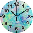 thumbnail image 1 of GZHJMY Splatter Painting Round Wall Clock, Battery Operated Silent Non Ticking Desk Clock for Home Bedroom Kitchen Office School Decor Wall Clock 9.9 Inch, 1 of 6