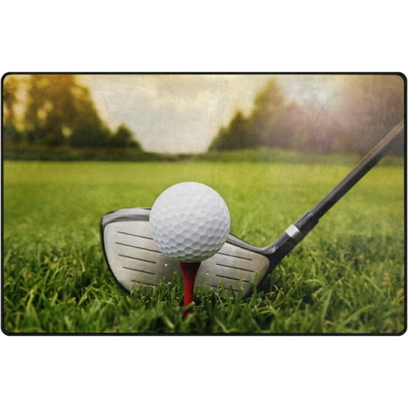 GZHJMY Sport Golf Ball Non Slip Area Rug for Living Dinning Room Bedroom Kitchen 4' x 5' Golf Nursery Rug Floor Carpet Yoga Mat