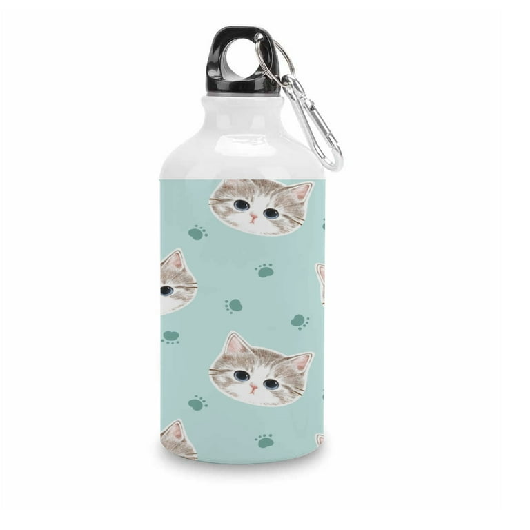 GZHJMY Sports Water Bottles Cute Cat Face and Paw Design Large Capacity Aluminium Portable Leakproof Lightweight Drink Bottles for Fitness and Outdoor Enthusiasts Walmart