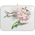 thumbnail image 1 of GZHJMY Spring Cherry Blossoms Flowers Hummingbirds Absorbent Dish Drying Mat, 16 x 18 Inches Microfiber Kitchen Countertop Table Protector Multi-Purpose Counter Rack Sink Drainer Pad, 1 of 6