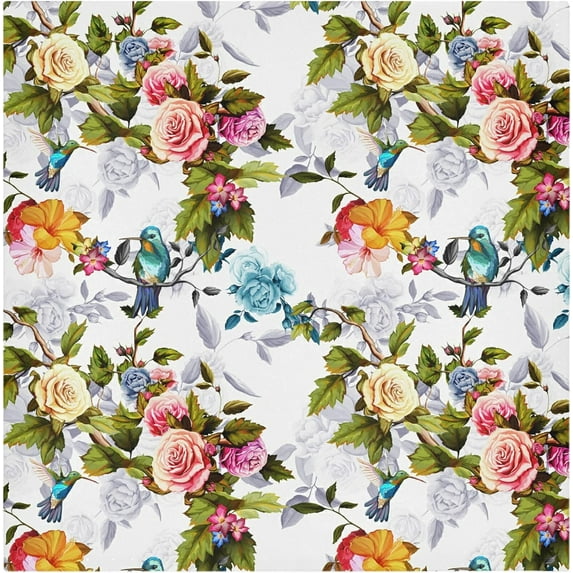 GZHJMY Spring Flower Branch Humming Birds Cloth Napkins, Set of 1 20 x 20 Inch Soft & Comfortable Polyester Dinner Napkins for Family, Home, Restaurant, Weddings, Parties