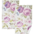 thumbnail image 1 of GZHJMY Spring Purple Flower Cotton Towels Set 2 Pcs Absorbent Hand Towel Face Towels Kitchen Towels Bath Towels for Bathroom Laundry Room Kitchen 16 x 28 Inches, 1 of 7