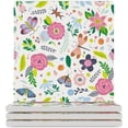 thumbnail image 1 of GZHJMY Square Drink Coasters 2 Pcs Colorful Insects and Flowers Absorbent Ceramic Coffee Coasters for Drinks with Cork Base Housewarming Gift for Home Decor, 1 of 6