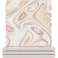 thumbnail image 1 of GZHJMY Square Drink Coasters 2 Pcs Colorful Psychedelic Marble Shapes Absorbent Ceramic Coffee Coasters for Drinks with Cork Base Housewarming Gift for Home Decor, 1 of 6