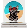 thumbnail image 2 of E&S Imports French Bulldog Ceramic Coaster - 4x4 Inch Absorbent Coaster With Cork Backing 2 of 11