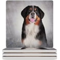 thumbnail image 1 of GZHJMY Square Drink Coasters, 4 Pcs Vintage Color Bernese Mountain Dog Absorbent Ceramic Coffee Coasters for Drinks with Cork Base Housewarming Gift for Home Decor, 1 of 6